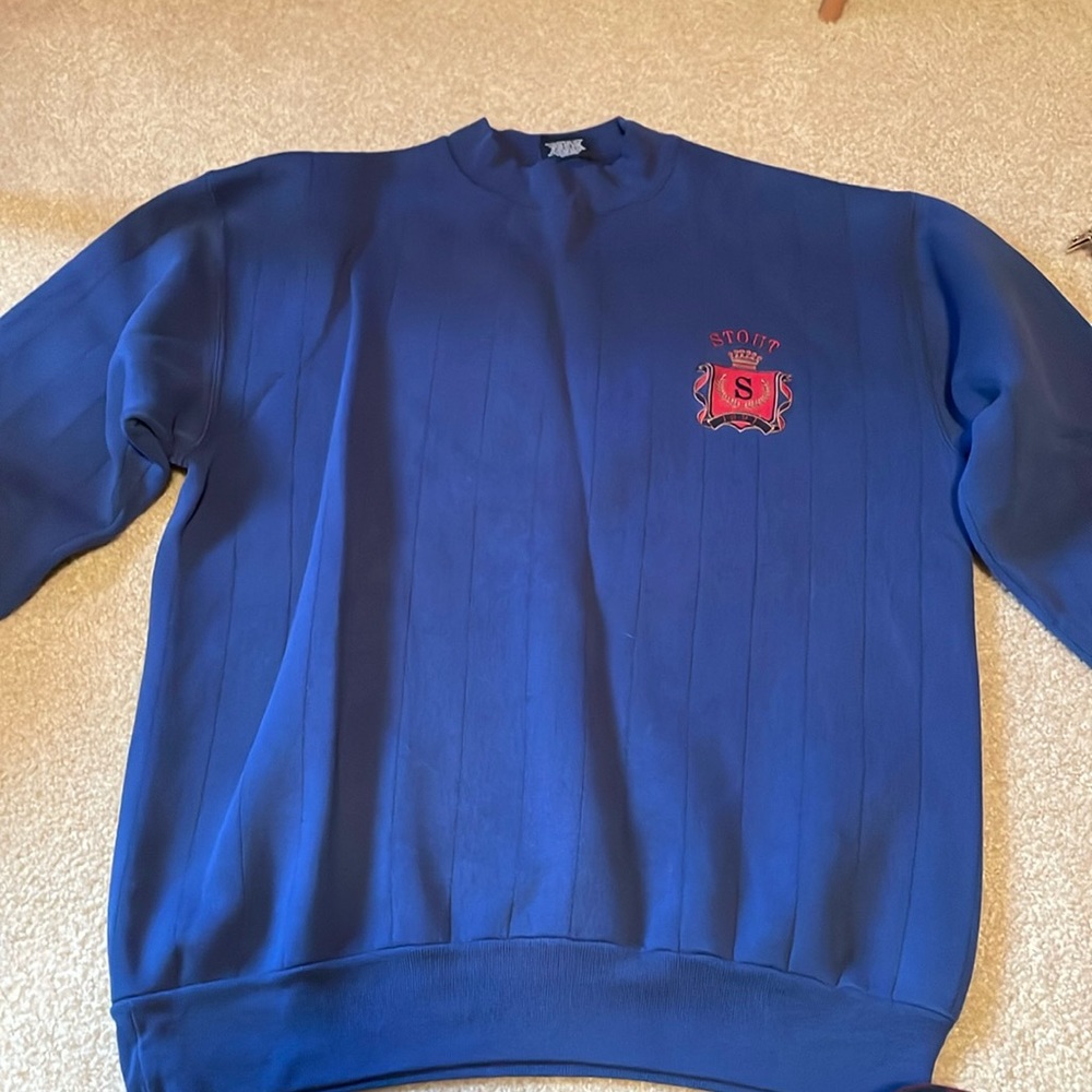 vintage men’s stout crewneck jansport brand dark blue thick ribbed